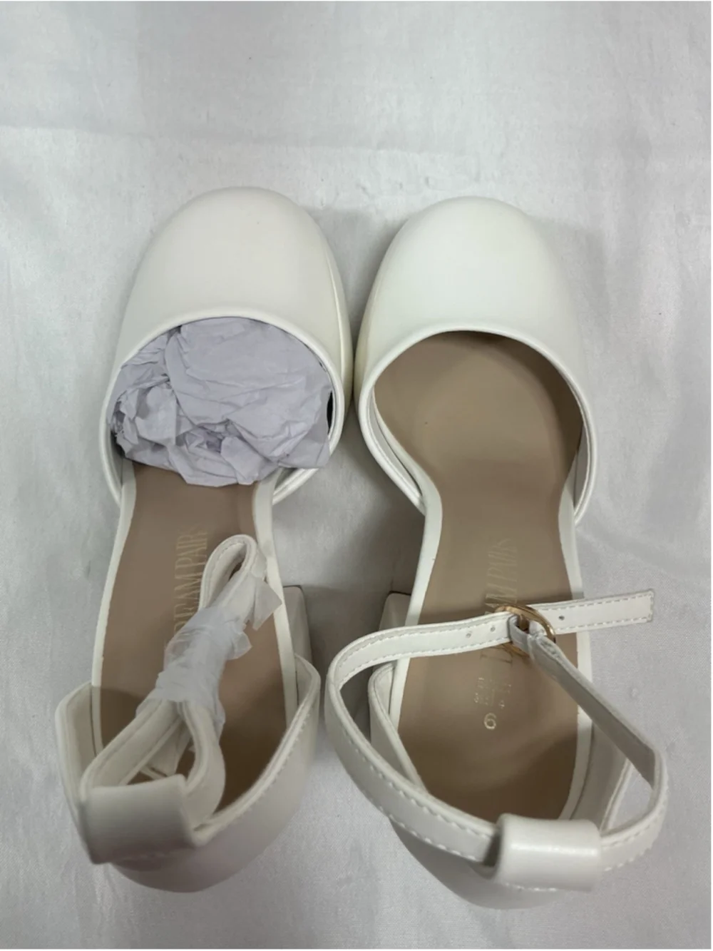 Womans Excellent Dream Pairs Platform Stacked Heel Pumps Size Eu 36.5 Us 6 White